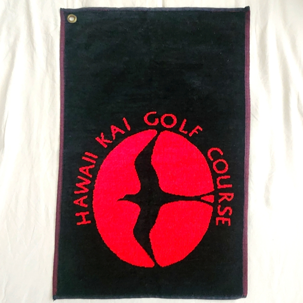 HAWAII KAI GOLF Black & Red Golf Towel